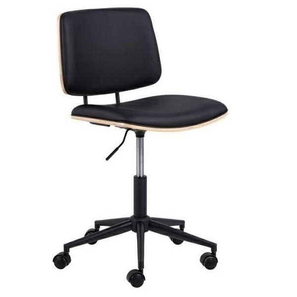 Fotel biurowy Owen czarny/ dąb - ACTONA